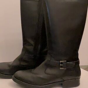 Geox Woman's Black Leather Riding Boots